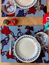Carica l'immagine nel visualizzatore di Gallery, Set tovagliette Bamako Lunch in Edera Wax Marine