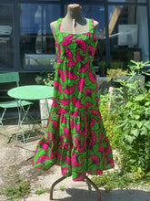 Carica l'immagine nel visualizzatore di Gallery, Abito Linda Promenade in Fleurs De Mariage Green & Pink Wax