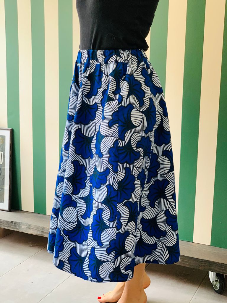 Gonna Mahotella in Fleur de Mariage blu wax – Atelier Habibi