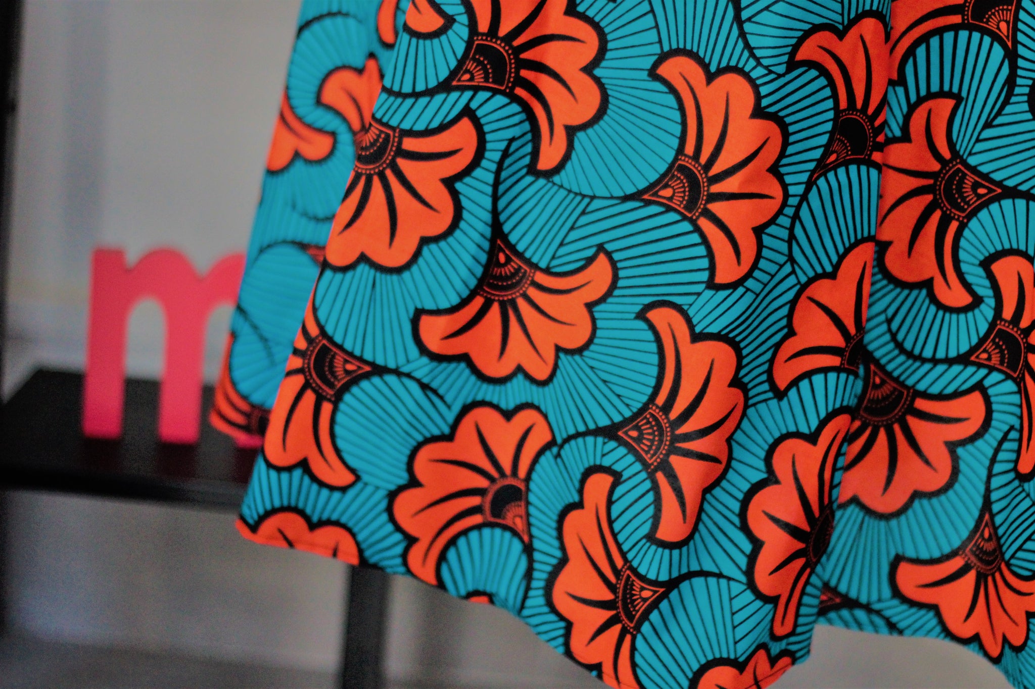 Gonna Mahotella in Fleur de Mariage orange Wax – Atelier Habibi